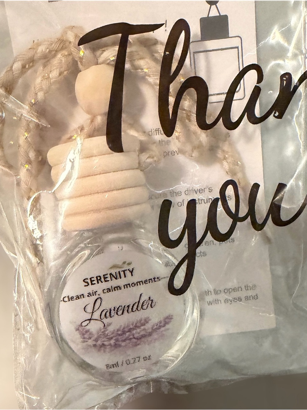 Serenity Lavender Hanging Diffuser — Cream